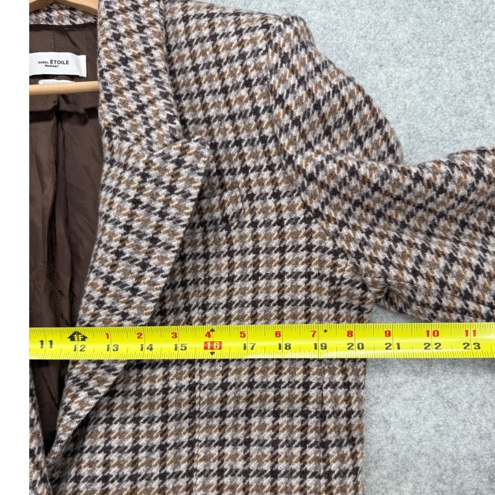 Isabel Marant Etoile Kerstin Blazer Women's 44 Brown Wool Houndstooth Old Money - Picture 9 of 14